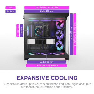 NZXT H9 Flow RGB, Black
