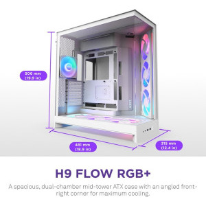 NZXT H9 Flow RGB+, White