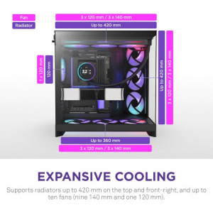 NZXT H9 Flow RGB+, Black