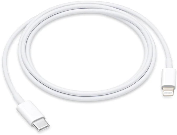 Cablu de date / adaptor Apple Lightning Male la USB-C Male, 1 m, White