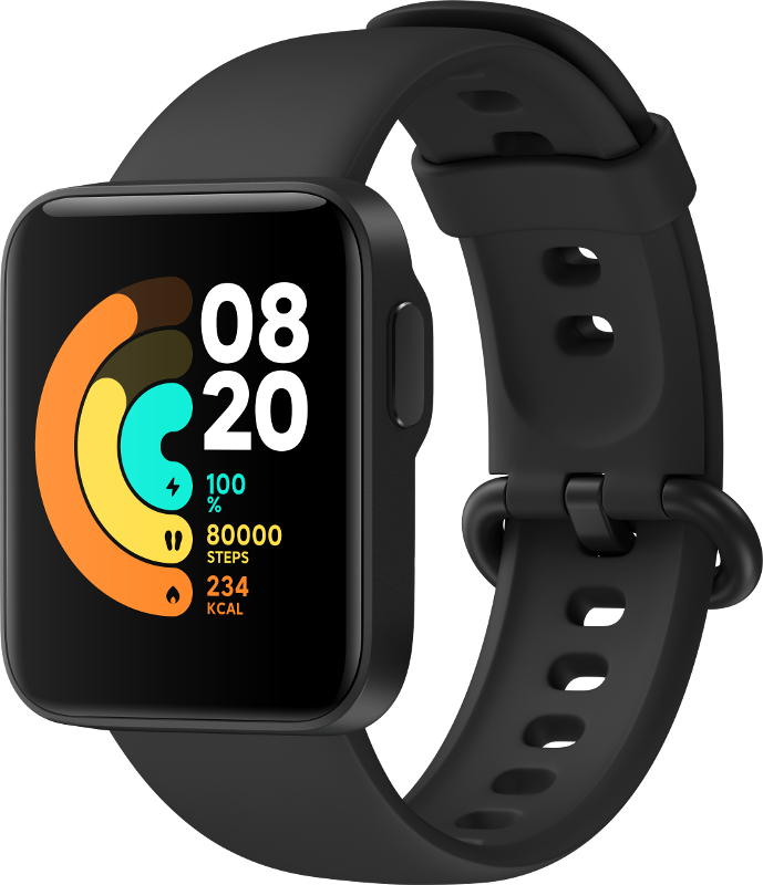 SmartWatch Xiaomi Mi Watch Lite, policarbonat negru, curea TPU negru + GPS, 12 moduri sport, Rezistent la apa, senzor HR, autonomie pana la 9 zile