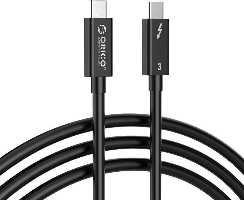 Cablu video Orico TBL05, USB-C Male la Thunderbolt 3 Male, 0.5 m, negru