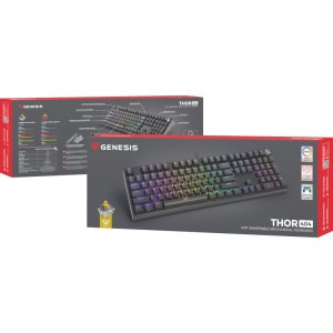 Genesis THOR 404 RGB Gateron Yellow Pro Switch Mecanica Black