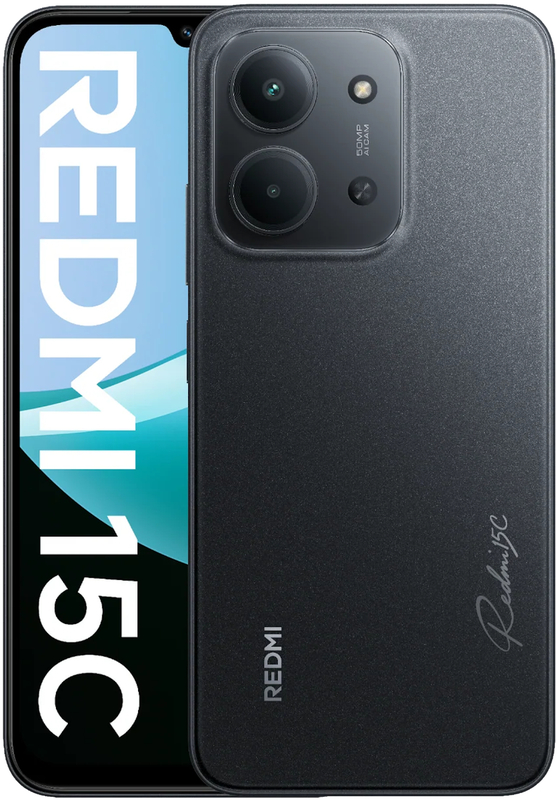 Smartphone Xiaomi Redmi 15C, 128GB, 4GB RAM, 4G, Tri-Camera, Midnight Black