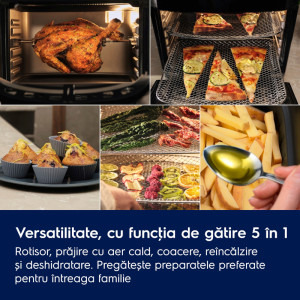 Electrolux Friteuza cu aer cald Seria 800 EAF12B, 1800W, 12L, Negru