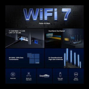 MERCUSYS 2.5Gigabit MR37BE Dual-Band WiFi 7