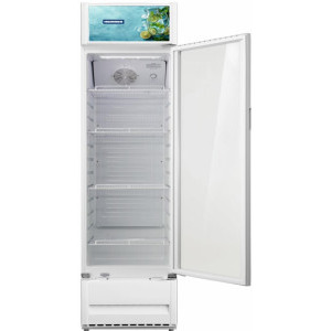 Heinner Vitrina frigorifica HSC-M265WHB, 265 L, Clasa B, Control mecanic, Iluminare LED, 185 cm, Alb