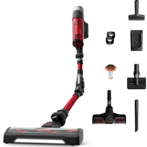 Rowenta X-Force Flex 9.60 Allergy RH2099WO, vertical, 250W, 0.44L, Negru/Rosu