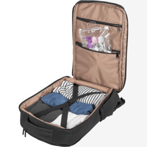 Natec Rucsac laptop Camel Lite, 15.6 inch, 19L, 3 compartimente, cabin sized, colectia Travel, Negru