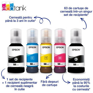 Epson EcoTank L6370, InkJet CISS, Color, Format A4, Duplex, Retea, Wi-Fi