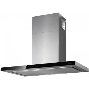 Hota Turbionaire decorativa TEY90W, Putere de absorbtie 800 m3/h, Aspiratie perimetrala, Iluminare LED, Clasa A++, 90 cm, Inox