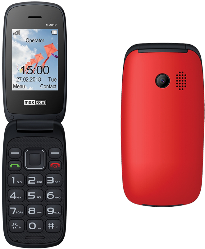 Telefon mobil Maxcom MM817 Dual SIM Red + stand incarcare