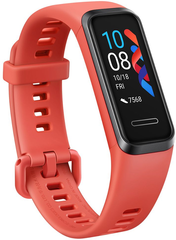 Bratara fitness Huawei Band 4, senzor SpO2 ce estimeaza gradul de oxigenare a sangelui, Smart Tracking al Ritmului Cardiac, Amber Sunrise