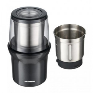 Heinner HCG-200DGIX2, rasnire uscata si umeda, 2 recipiente din inox detasabile, 200W, 70g