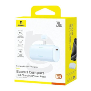 Baseus Compact, 5000 mAh, 20W, 1x USB-C, Blue
