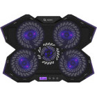 Stand/Cooler notebook AQIRYS Spider, diagonala max. de pana la 17.3 inch, 5 ventilatoare, iluminare LED, ecran LCD integrat