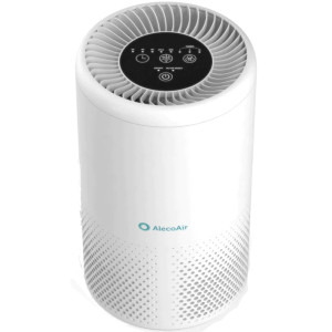 AlecoAir Purificator P15, Wi-Fi, Lampa UV, Filtru HEPA si Carbon, Ionizare, Telecomanda, Alb