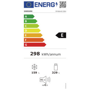 Samsung RF48A401EB4/EO, 488 L, Clasa E, No Frost, Digital Inverter, Twin Cooling Plus, Dozator apa + gheata, Control electronic, 179 cm, Negru