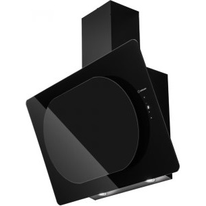 Turbionaire decorativa TIS85WB, Putere de absorbtie 653 m3/h, Aspiratie perimetrala, Timer, Display, Control tactil, Iluminare LED, Clasa A++, 85 cm, Negru