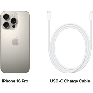 Smartphone Apple iPhone 16 Pro, 128GB, 5G, Natural Titanium - PC