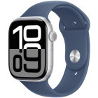 SmartWatch Apple Watch Series 10, Cellular, 42mm Carcasa Aluminium Silver, Denim Sport Band - M/L