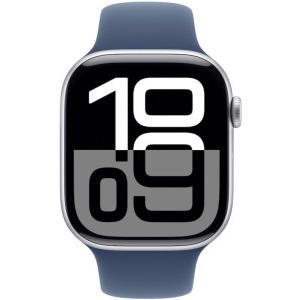 Apple Watch Series 10, Cellular, 46mm Carcasa Aluminium Silver, Denim Sport Band - S/M
