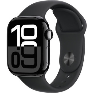 SmartWatch Apple Watch Series 10, 46mm Carcasa Aluminium Jet Black, Black Sport Band - M/L