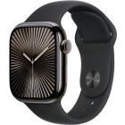 SmartWatch Apple Watch Series 10, 42mm Carcasa Titanium Slate, Black Sport Band - S/M, GPS + Cellular