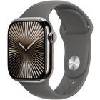 SmartWatch Apple Watch Series 10, 46mm Carcasa Titanium Natural, Stone Grey Sport Band - M/L, GPS + Cellular