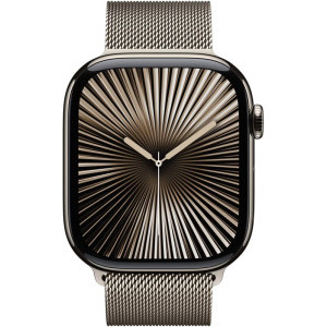 Apple Watch Series 10, 46mm Carcasa Titanium Natural, Natural Milanese Loop - M/L, GPS + Cellular
