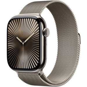 SmartWatch Apple Watch Series 10, 46mm Carcasa Titanium Natural, Natural Milanese Loop - M/L, GPS + Cellular