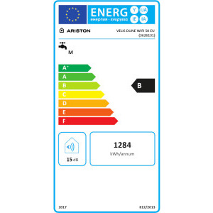 Ariston electric Velis Dune Wi-Fi 50 EU, 1500 W, 50 L, Control electronic, Functie Eco Evo, Protectie ioni de argint, Anod de magneziu, Alb