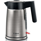Fierbator Bosch DesignLine TWK5P480, 1.7L, 2400W, Argintiu-negru