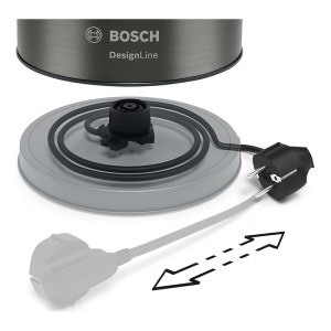 Bosch DesignLine TWK5P475, 1.7L, 2400W, Negru