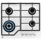 Plita incorporabila Electrolux KGG64362W, Gaz, 4 arzatoare, Arzator Wok, Aprindere electrica integrata, Gratare fonta, 60 cm, Alb