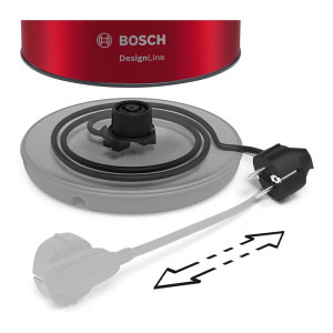 Bosch DesignLine TWK4P434, 1.7L, 2400W, Rosu-Gri