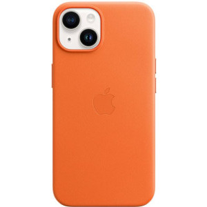 Apple Protectie pentru spate, material piele, cu MagSafe pentru iPhone 14 Plus, culoare Orange