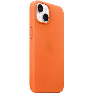 Apple Protectie pentru spate, material piele, cu MagSafe pentru iPhone 14 Plus, culoare Orange