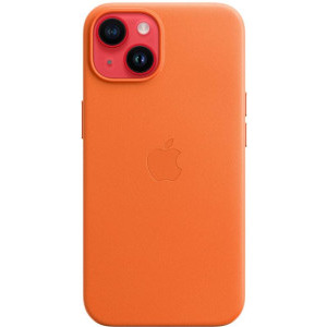 Apple Protectie pentru spate, material piele, cu MagSafe pentru iPhone 14 Plus, culoare Orange