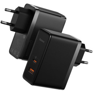 Baseus GaN5 Pro, 1x USB, 1x USB-C, Quick Charge 100W, Black