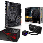 Placa de baza ASUS TUF GAMING X570-PLUS + ASUS ROG STRIX LC 240 + ASUS ROG Strix 80+ Gold 750W, Bundle