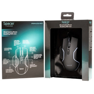 Mouse Gaming Spacer Alien Race Black - PC Garage