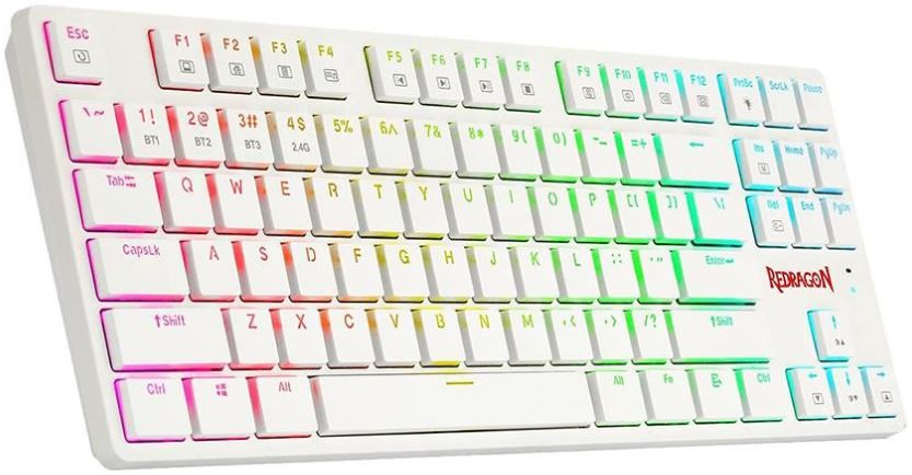 Tastatura Gaming Redragon Anubis White RGB Mecanica Brown Switch
