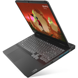 Lenovo Gaming 15.6'' IdeaPad 3 15ARH7, FHD IPS 120Hz, Procesor AMD Ryzen™ 5 7535HS (16M Cache, up to 4.55 GHz), 16GB DDR5, 512GB SSD, GeForce RTX 2050 4GB, No OS, Onyx Grey