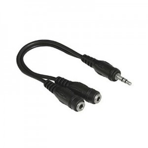 Hama Jack 3.5 mm Male - 2x Jack 3.5 mm Female, 0.2m, negru