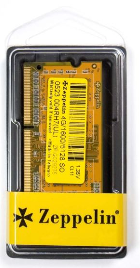 Memorie notebook Zeppelin 4GB, DDR3, 1600MHz, 1.35v