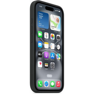 Apple Protectie pentru spate, material silicon, cu MagSafe pentru iPhone 16, culoare Black