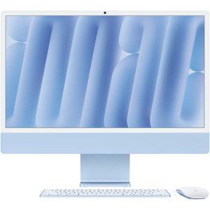 Apple iMac 24 inch 4.5K Retina, Apple M4, 16GB RAM, 512GB SSD, 10 core GPU, macOS Sequoia, RO keyboard, Blue