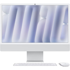 Apple iMac 24 inch 4.5K Retina Nano‑texture glass, Apple M4, 16GB RAM, 256GB SSD, 10 core GPU, macOS Sequoia, Silver