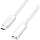 Cablu de date / adaptor Logilink CU0221, USB-C Male la USB-C Female, 100 W, 2 m, White